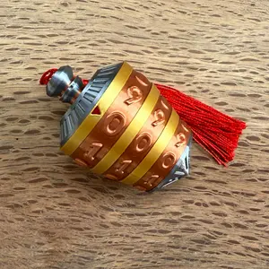 Copperthumb's Divining Top Life Counter for Sensei's Fidget Toy MTG Tabletop Gaming Ornate Design Smooth Spinning Action Easy Read Numbers Elegant Metallic Finish Spinner Durable with Red Tassel Crafts Wooden