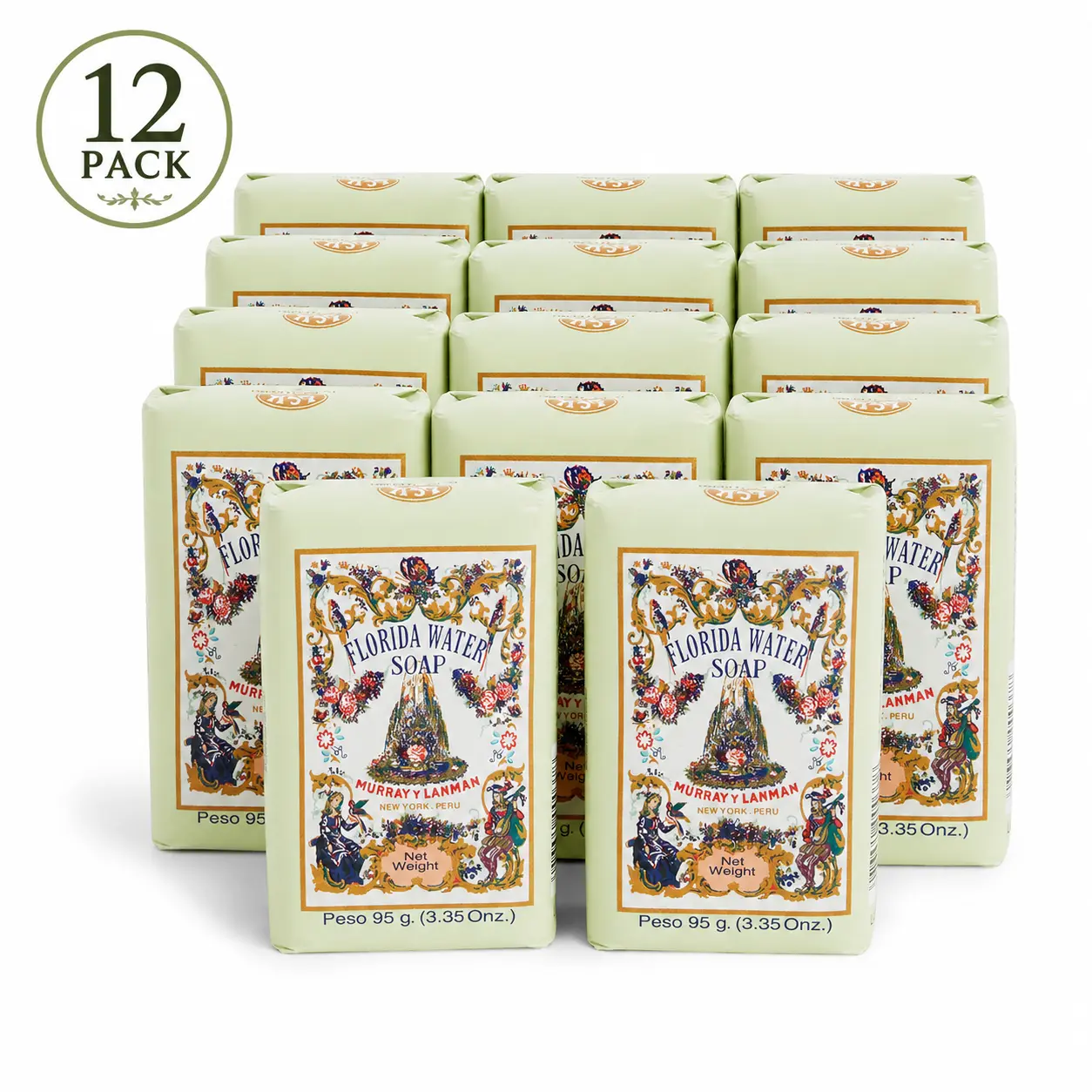 Florida Water Soap 12 Pack, Murray & Lanman 3.35 oz Bars Florida Water Soap 12 Pack, Murray & Lanman 3.35 oz Bars