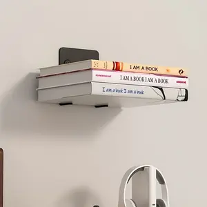 Modern Metal Floating Bookshelf for Large Capacity Storage, Wall Mounted Organizer, Wall Mount Compatible, Wall-Mounted Space-Saving Design for Home Office and Library Use, Perfect Gift for Any Occasion