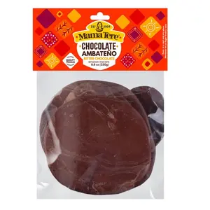 Mama Tere Chocolate Ambateño - Bittersweet Chocolate 8.8 oz (250g) - Quality Assured - Perfect for Gifting