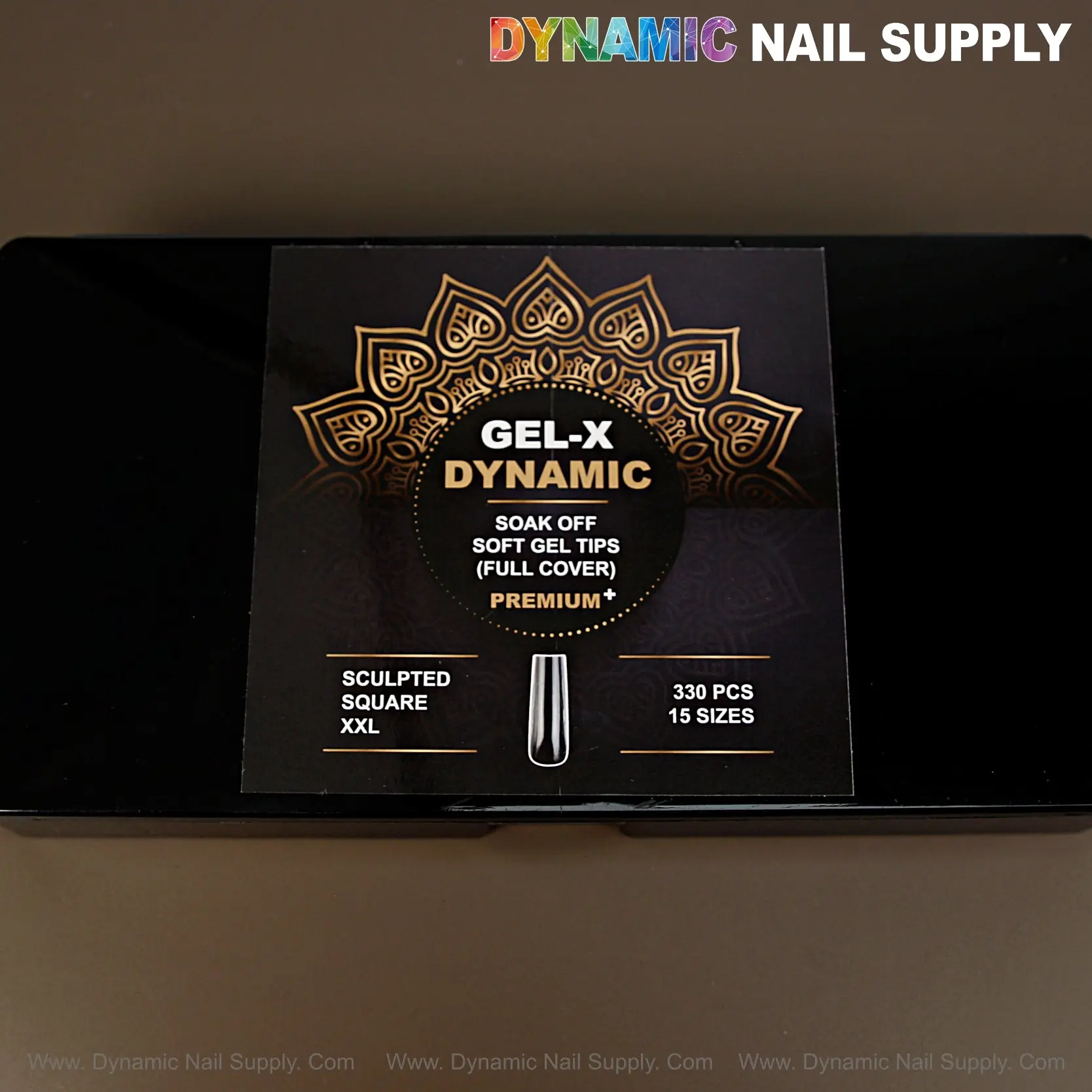 Sculpted Square (XXL) Full Cover Soft-Gel Nail Tips (Black Box)