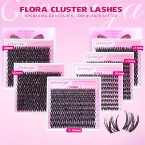 Geeneiya Flora Lash Clusters with Every Size, Mix Size & One Size Cluster Lashes Pack, Wispy Eyelash Clusters Natural Look, Matte, Waterproof, Mimic Real Lash Makeup TikTokShopBlackFriday