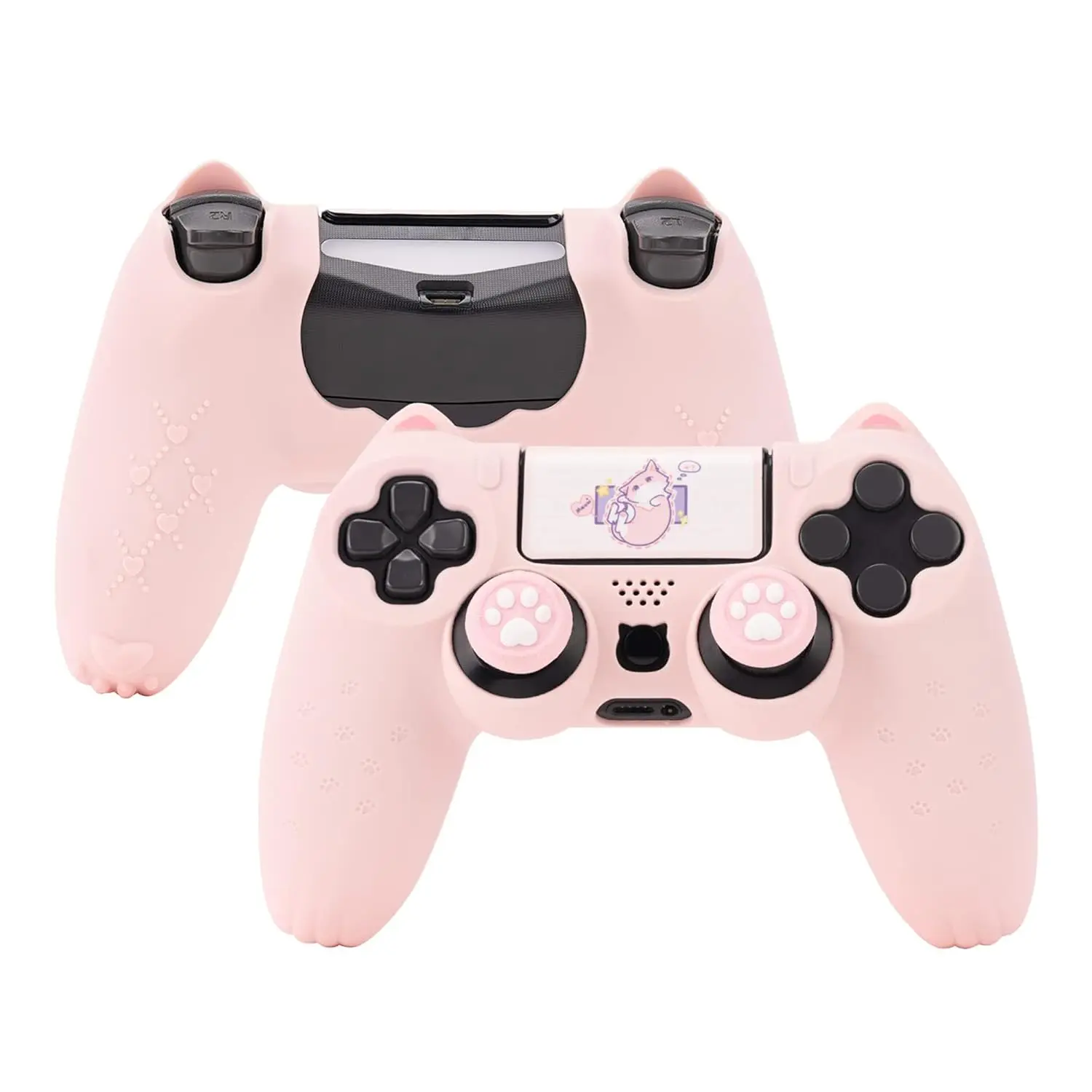 Cat Paw PS4 Controller Skin Anti-Slip Silicone Skin Protective Cover Case for PS4  - Pink