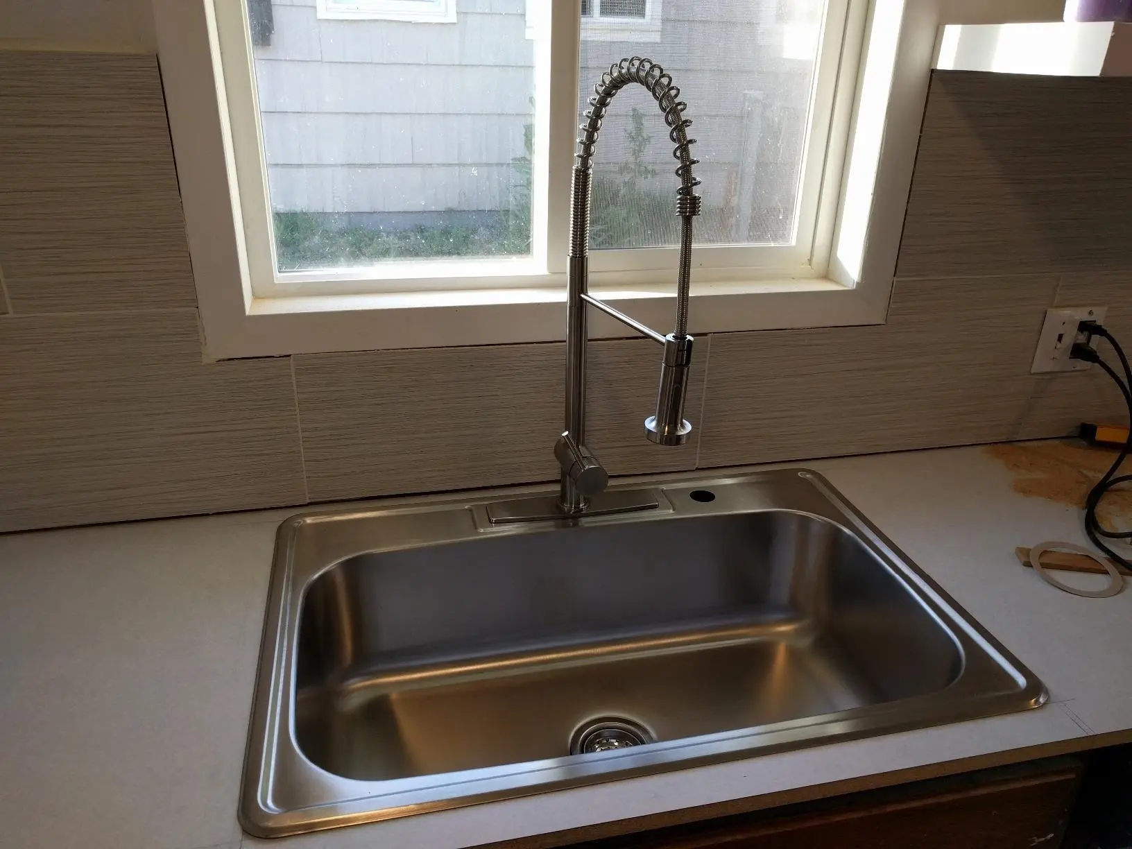 Studio GKTS332290 33-Inch Stainless Steel Self-Rimming 4-Hole Single Bowl Drop-In Kitchen Sink, Brushed