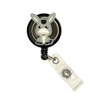 Donkey Mule Badge Reel ID Holder Badge Clip Funny Nurse Doctor CNA Retractable 25 inch Extension Yazzle Dazzle