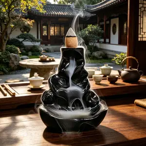 Dark Aesthetic Melting Candle Burner, Resin Craft Reverse Flow Diffuser, Home Fragrance Decor for Entryway, Bedroom, Living Room, Halloween Theme Gift