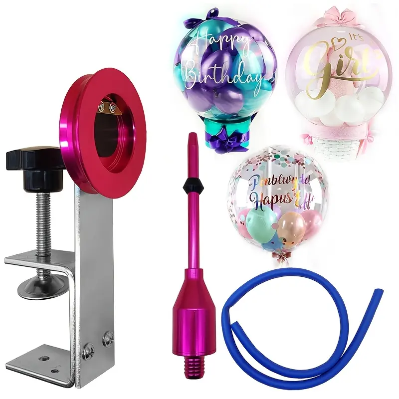 Manual Metal Balloon Filling Machine Kit - Easter, Halloween, Christmas Inflator Set with Filling Pump, Stretching Expansion Tool, Balloon Arch for Festive Party Decorations
