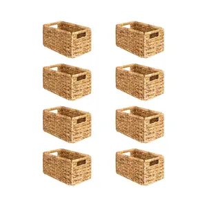8-Pack Wicker Storage Baskets with Handle