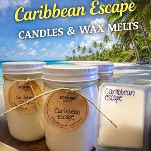 Caribbean Escape Candle 16 Oz - Handmade with Love Scented Candle for Relaxation and Aromatherapy