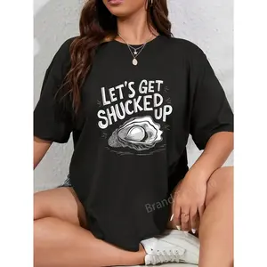 100% Cotton Oyster Let's Get Shucked Up Oyster Shucking Funny Oyster T-Shirt