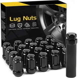 M12x1.5 Lug Nuts - Replacement for 1994-2013 Chevy Impala, 1998-2022 Honda Accord/CRV/Civic, 2003-2008 Honda Pilot Aftermarket Wheel - 20pcs Closed End Spline Lug Nuts