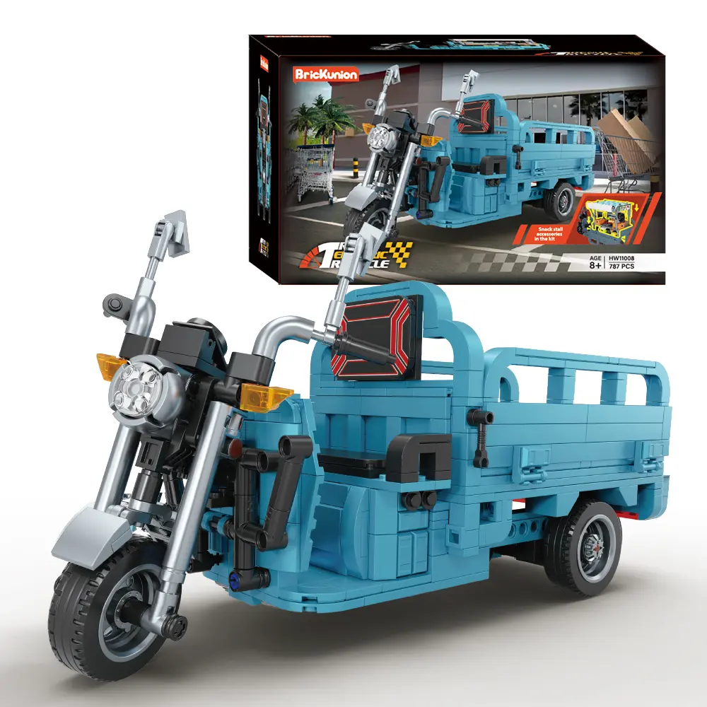 787pcs Model Motor Tricycle Building Blocks Kit, Creative Sanbengzi Erector Bricks, DIY STEM Model Building Kits, Do It Yourself Projects, Gift for Fans (Toys & Hobbies Building Toys)
