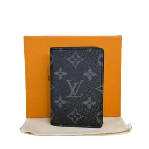 Pre-owned Louis Vuitton Leather Small Leather Goods Monogram Canvas Small Card Holder