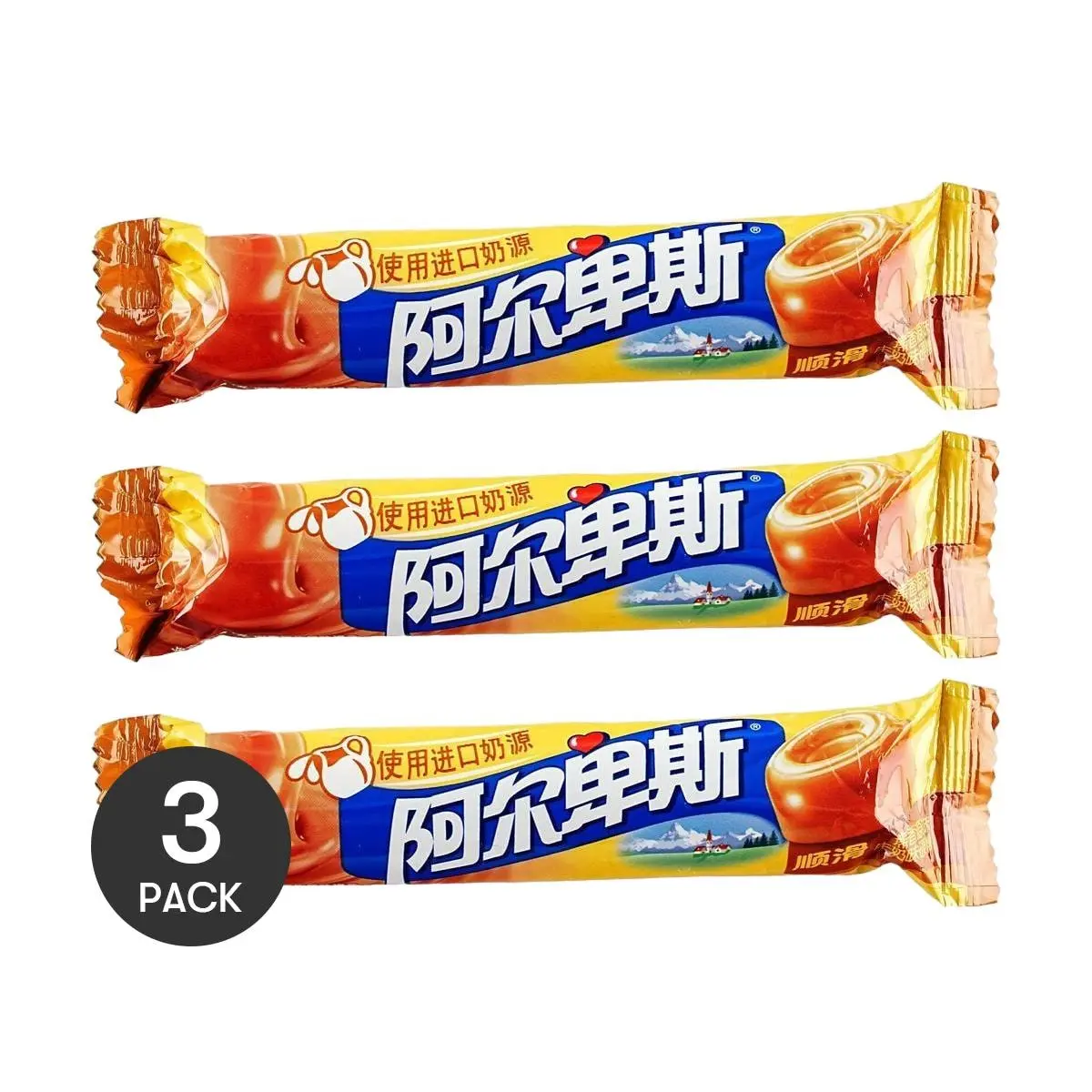 Alpenliebe Caramel Milk Hard Candy 31g - 3 Packs Value Bundle
