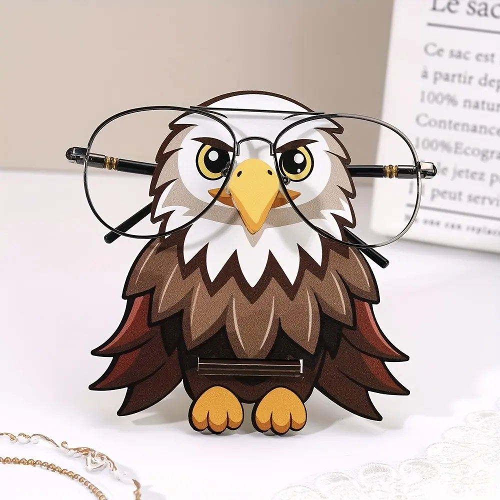 Wooden Eagle Eyewear Frame - Elegant Eagle shaped Eyewear Display Frame, Glasses Holder, Suitable for Bedside Tables and Home/Office Desk, Decorative Eyewear Frame, Unique Birthday Gift, Fashion Eyewear Storage Frame