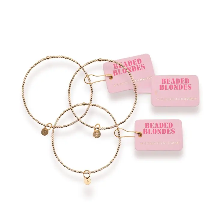 Gold Initial Charm Bracelet (A-Z: select initial)