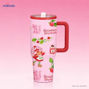40oz Strawberry Cartoon Insulated Tumbler Mug, Kawaii Stainless Steel Flasks, Leak-Proof, Keeps Hot 12h Cold 24h, Ideal for Girls, Office, Travel Gifts Drinkware