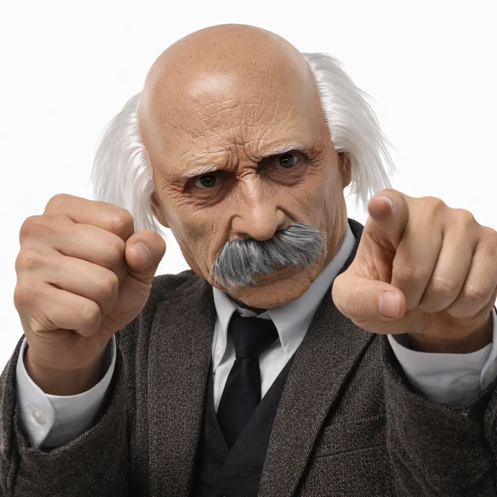 PATYGR Hyper Realistic Old Man Latex Mask - Bald Head, Gray Mustache, Comfortable for Long Wear, Instant Character Impact, Funny Grandpa Halloween Cosplay Festive Party Accessory
