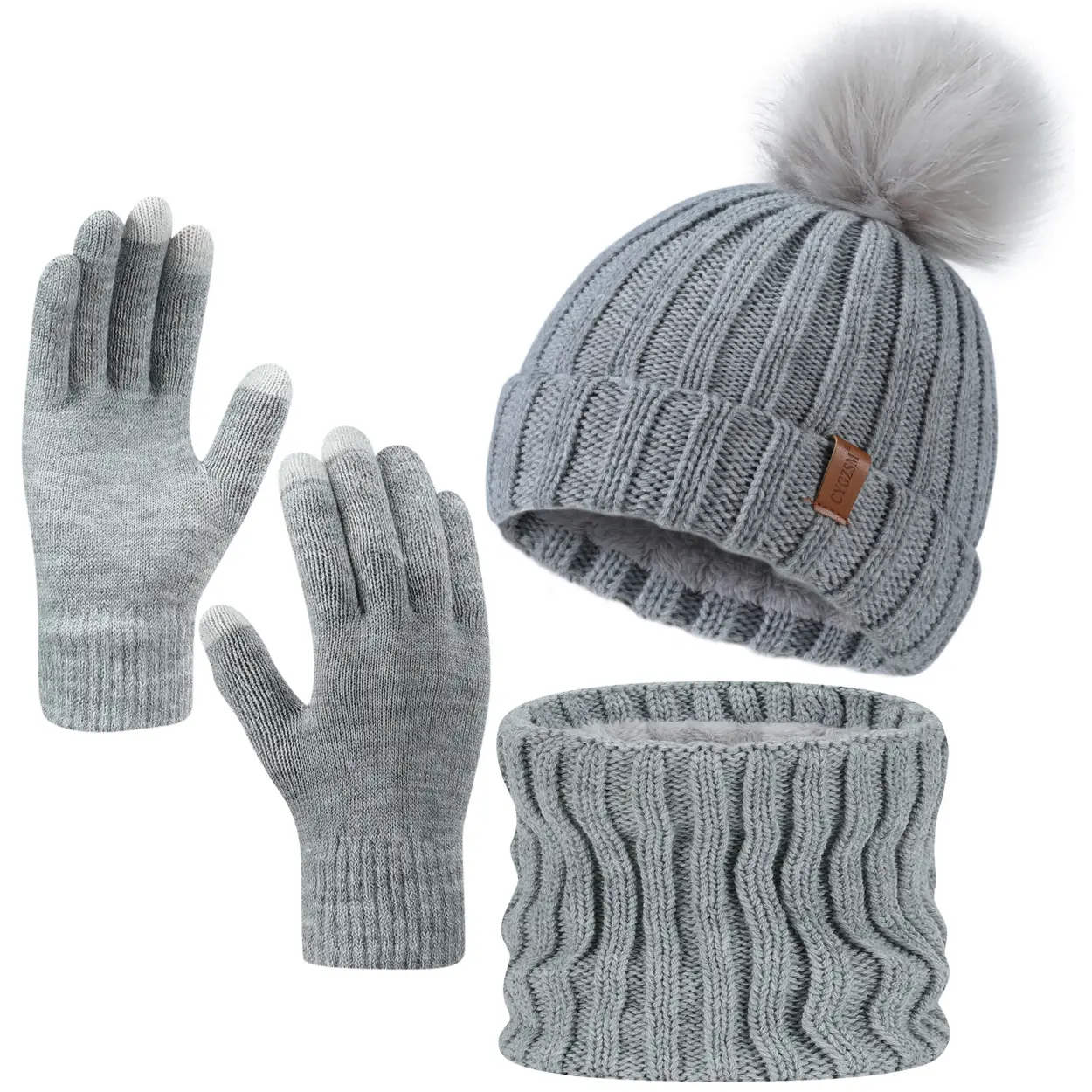 Women's Unisex Solid Color Knitted Cap, Fashionable Cute Winter Knit Beanie Hats