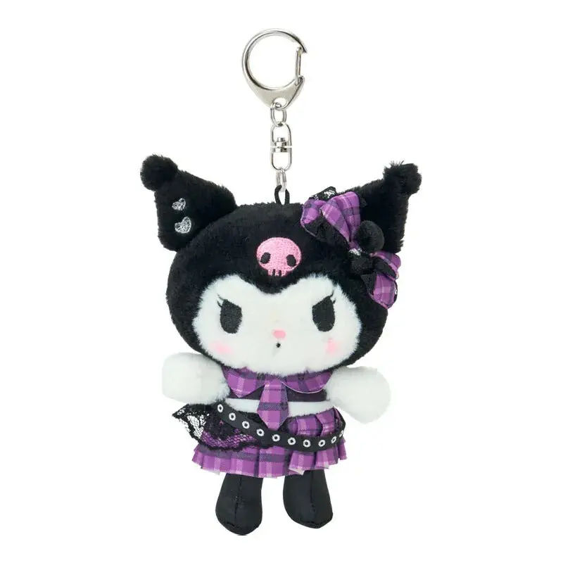 Kuromi Plush Mascot Keychain (Rock ’n’ Check Series)