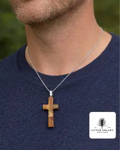 Wooden Cross Necklace Pendants