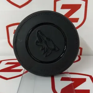 Coyote Airbag Cover Black Leather with Logo Design for Ford Mustang 2015-2023 - Embroidery