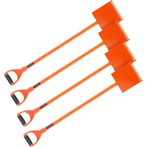 VEVOR Shingle Shovel 2 Pack, D - Grip Handle Shingle Roof Ripper, High Hardness 45# Steel Lightweight Easy Tearing Off Roofing Nails Tool, Ideal for Commercial and Residential Use, Orange