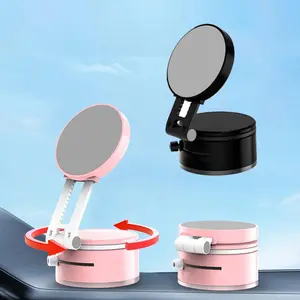 Vacuum Suction Cup Magnetic Phone & Tablet Holder, Adjustable Foldable Car Mount with Extension Bracket, Magnetic Holder for Smartphone/Tablet