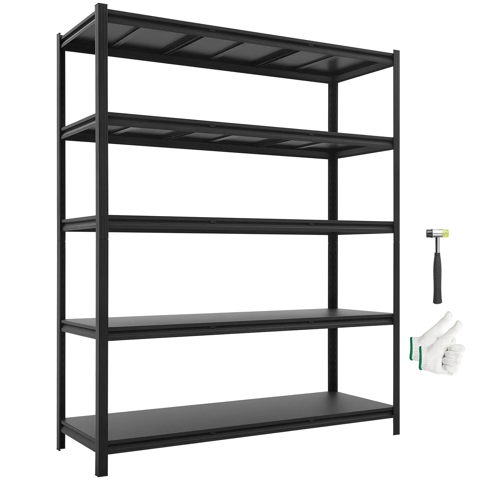 【Summerfinds】VEVOR Carbon Steel 5-Layer Adjustable Shelves Garage Utility Rack, 3000 lbs Total Capacity Heavy-Duty Expandable Organiser with Anti-Tip Kit, 59.5" W x 20.6" D x 71.4" H for Garage Organization, Tool Organization, Organization Ideas