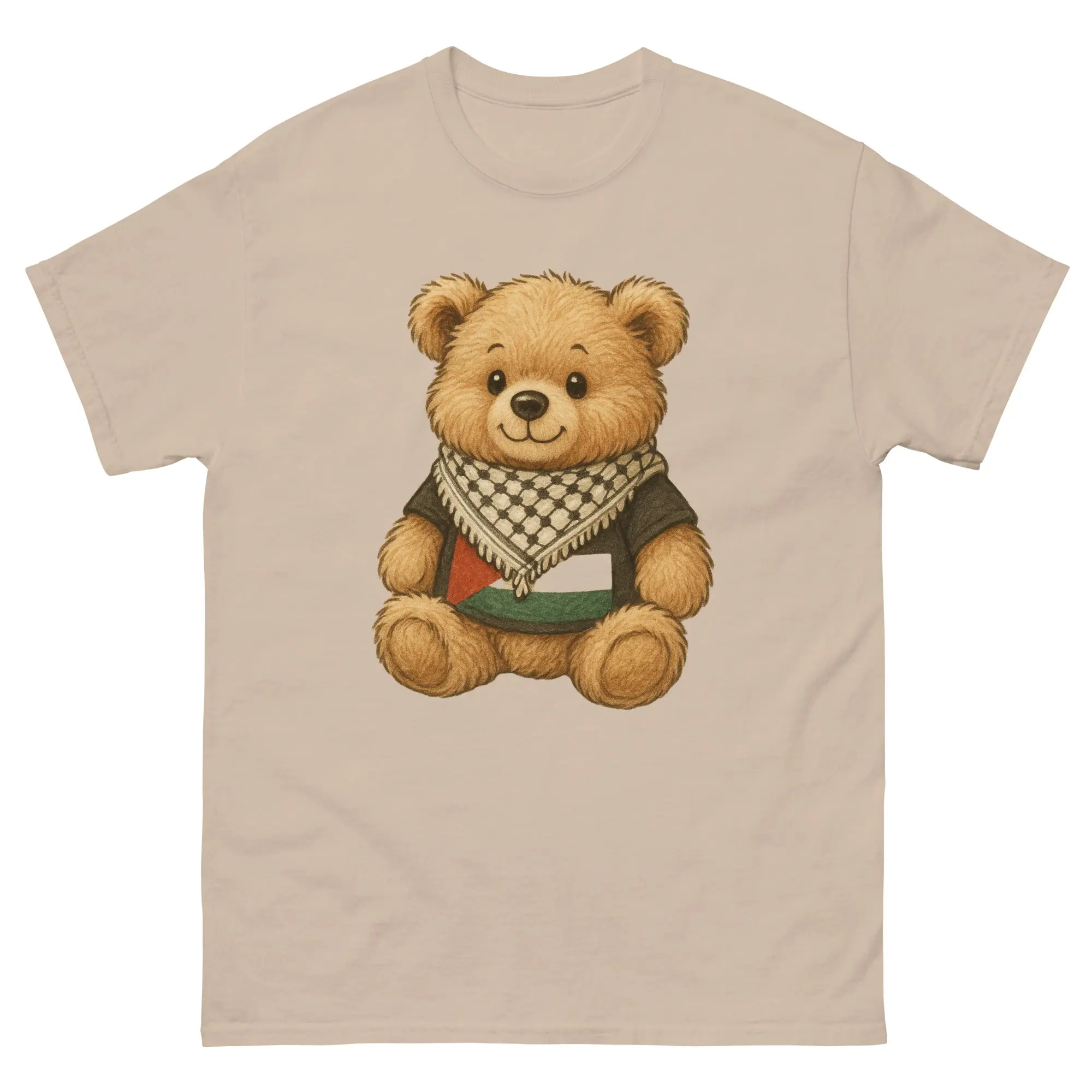 Unisex classic tee - Teddy Bear with Kuffiyieh & Palestine Flag