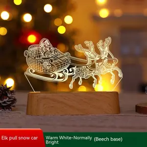 Christmas Decoration 3D Lamp Acrylic LED Night Lights  Christmas Kids Gift Christmas Ornaments