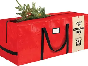 Large Christmas Tree Storage Bag – 9 Ft Artificial Christmas Tree Bag - Durable Heavy-Duty Waterproof Material with Strong Reinforced Handles, Full-Length Zipper for Easy Access, Xmas Tree Storage Box