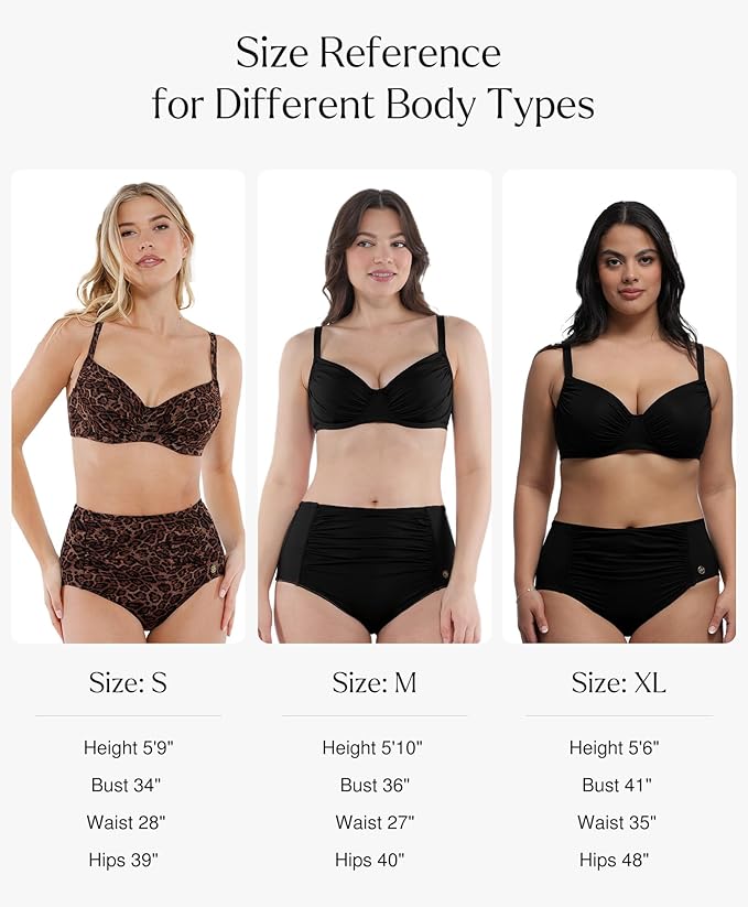 Popilush Leopard Swimwear Set High Waisted Bikini Shapewear Swimsuit Push Up Adjustable Beach Cover Up Women Two Piece Bathing Suit Leopard Print Swimwear #Summervibe
