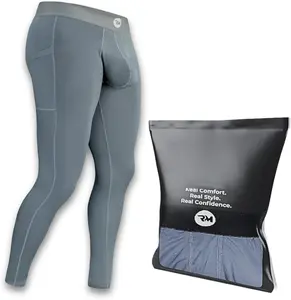 Real Men ABCD Pouch Compression Pants - 1, 2 & 3 Pack, Mens Leggings, Yoga Pants, Tights, Base Layer Men Cold Weather, Superior Support Technology, Soft Nylon/Spandex Material