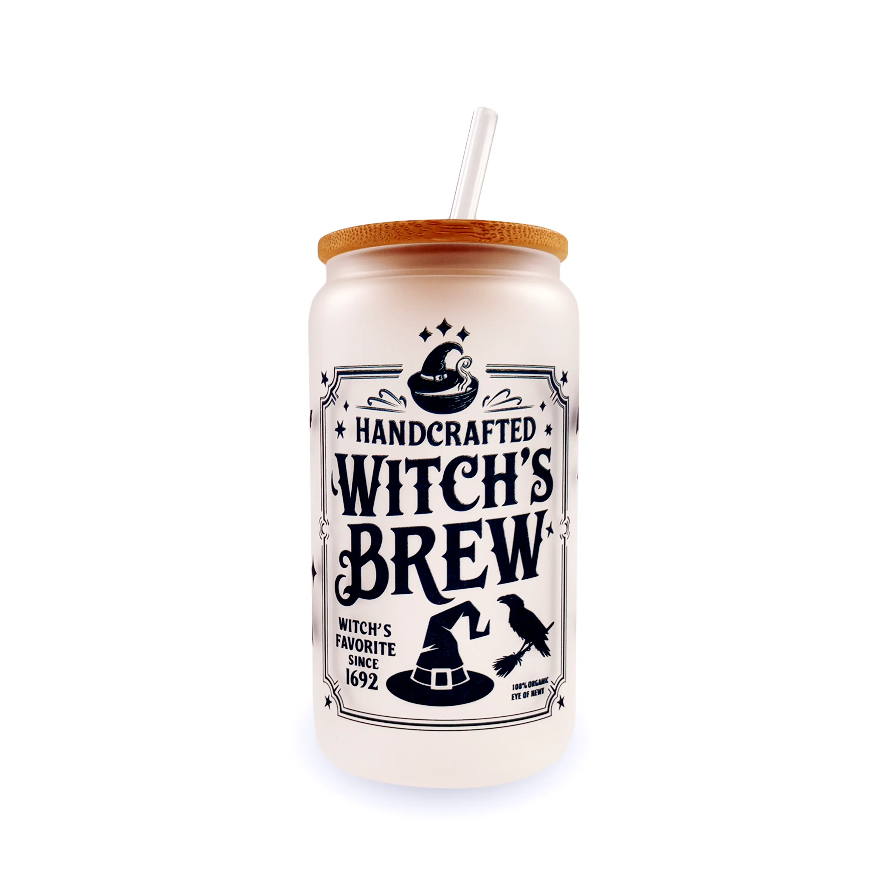 Halloween Glass Can - Witches Brew