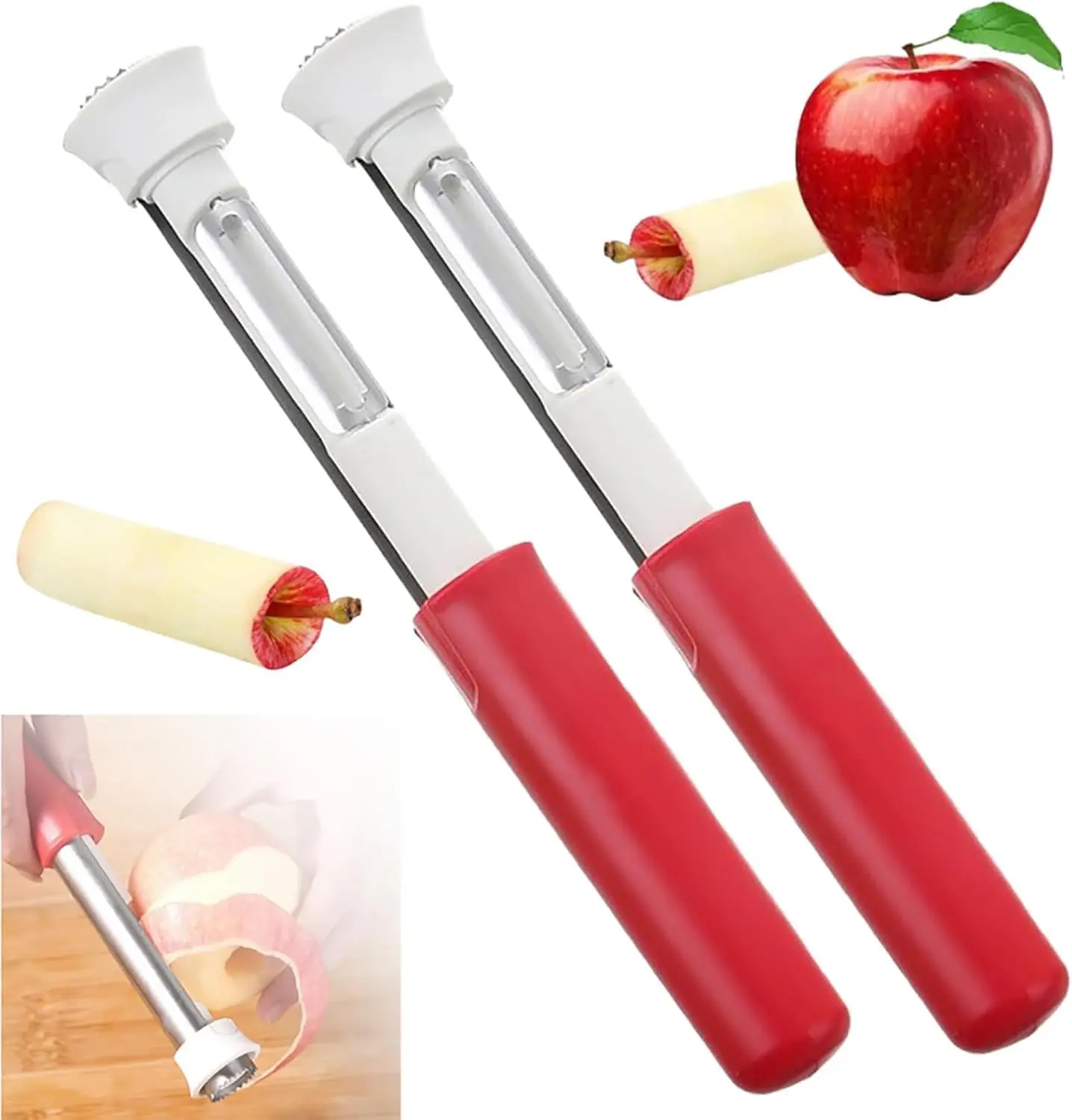 2 in 1 Stainless Steel Fruit Corer & Peeler - 2026 New Kitchen Apple Core Removal Tool,2 in 1 Apple Corer and Peeler Tool
