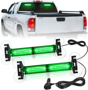 Nilight 40LED Green Strobe Traffic Advisor Light Bar with Suction Cups Dash Safety Working Hazard Flashing Lights Interior Front/Rear Windshield for Trucks Construction Vehicles