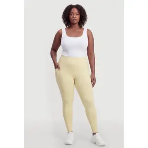 Plus Size Decorative Stitch High Waisted Leggings