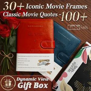 Beloved Diary Aesthetic Love Notebook with Magnetic Closure,Romantic Writing Journal with 30+ Iconic Movie Frames and100+ Classic Movie Quotes, Blank Page Notebook for ThoughtsMemories and Daily Writing, Cute Couples Gift, AestheticStationery Journal