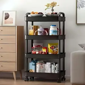 Multi-Layer Storage Rack with Wheels, Durable Multifunctional Organizer, Easy to Move and Use, Home Office Organization, Cart with Wheels