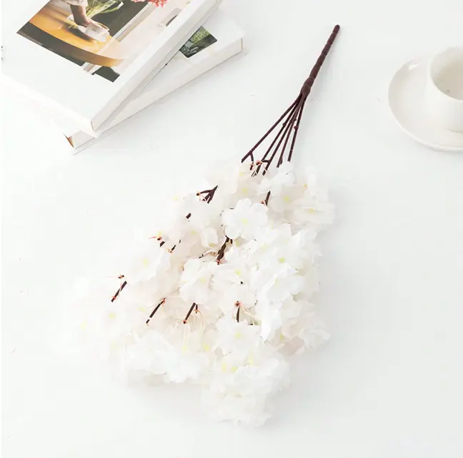 Artificial Cherry Blossom Branches, 36” Long Stems Fake Silk Flowers Bouquet Faux Cherry Flowers Arrangements for Party Office Home Wedding Decor
