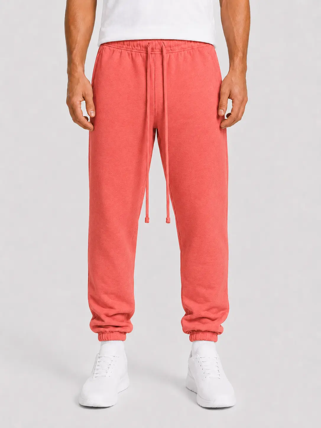 Cuff Hem Sweatpants ,Clean Design Elastic Waist Casual Streetwear Loungewear Bottoms Unisex Basic Street Style Outfits