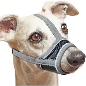Reflective Soft Nylon Dog Training Muzzle with Reinforced Strap and Breathable Mesh, Adjustable Pet Accessory for Comfort and Safety