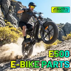 ASKMY E500 Fat Tire Electric Bike Replacement Parts – 20-Inch All-Terrain Fat Tires,  Left & Right Pedal Set, Waterproof and soft Seat, Brake Lever, Electric Throttle Handle Grip