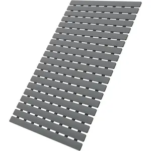 Non Slip Bathtub Mat for Inside Shower, with Suction Cups and Drain Holes, 27.5 X 15.7 Inch, Easy DIY Cut, Soft Eco-Friendly Safe Bathroom Bath Mat Essentials