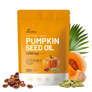 VivoNu Natural pumpkin seed oil and saw palmetto softgel 1000mg high content plant esters 300 capsules SummerVibes