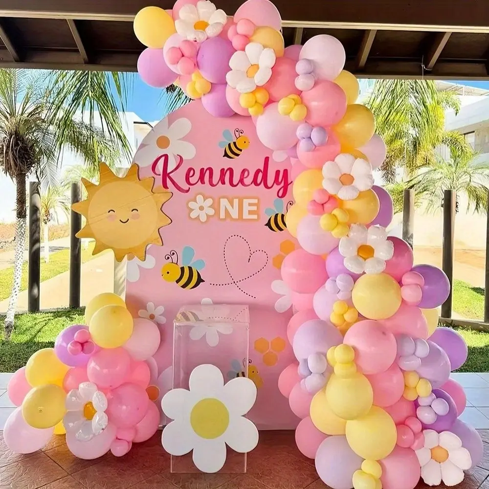 138pcs Macaron Balloon String Set, Rose Daisy, Wedding Anniversary Gender Reveal Birthday Mother's Day Graduation Decor, Balloon Arch Decoration