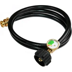 5 FT  Hose Adapter with  Tank Gauge for Weber Q1200, 1000  Grill, 1 lb to 20 lb  Converter Hose for  Stove, Tabletop Grill and More 1lb Portable Appliance