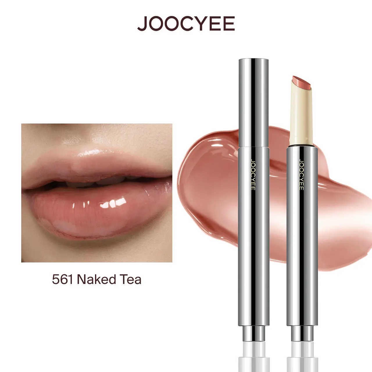 JOOCYEE Lasting Glossy Rouge 1.0 Lip Balm with Glass Shine, Hydrating Moisturizer & Transfer Resistant Finish, Lipstick Tint 3g, Glossy Lips, Hydration Boost, Everyday Glam, Single Item, 8H Ice Film Locks Color, Moisturizing campingessentials Long-Lasting
