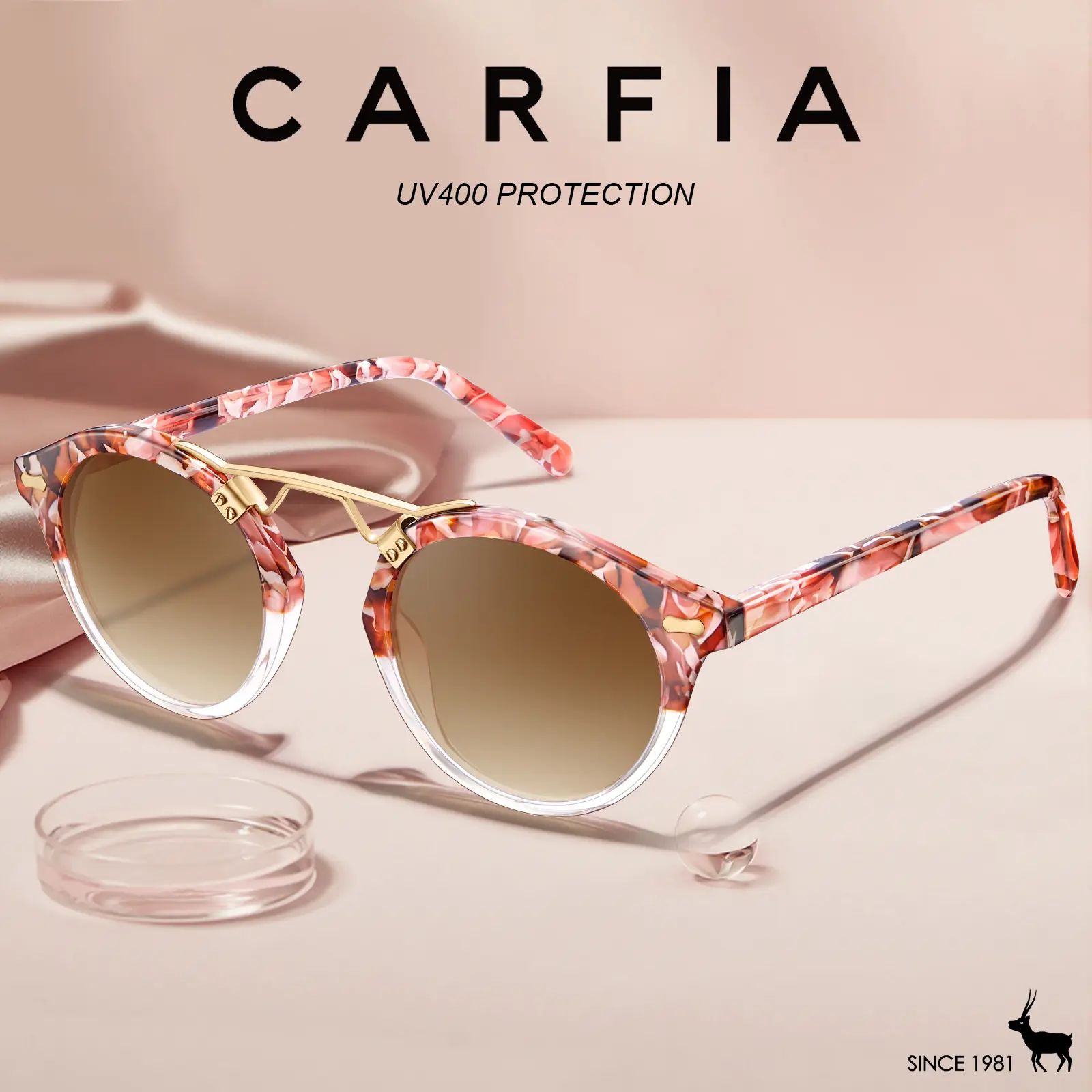 Cherry Blossom Tortoise Frame Pink